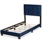 Baxton Studio Caprice Modern and Contemporary Glam Navy Blue Velvet Fabric Twin Size Panel Bed 183-11256-Zoro - alternate 4
